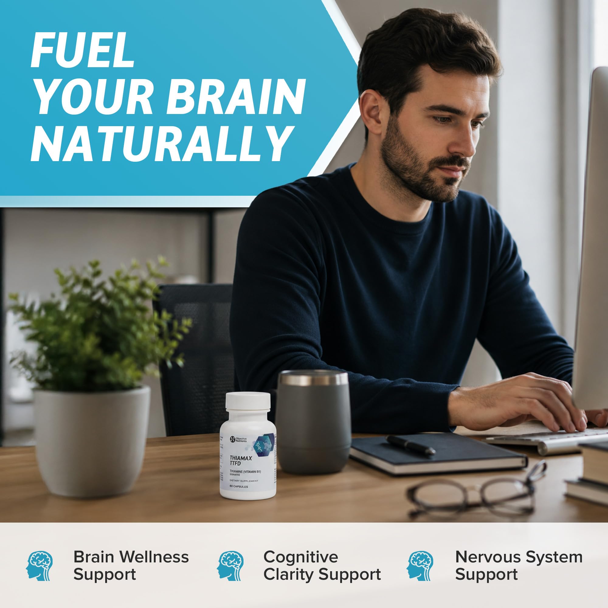 Objective Nutrients Thiamax Thiamine B1 for Energy & Focus

