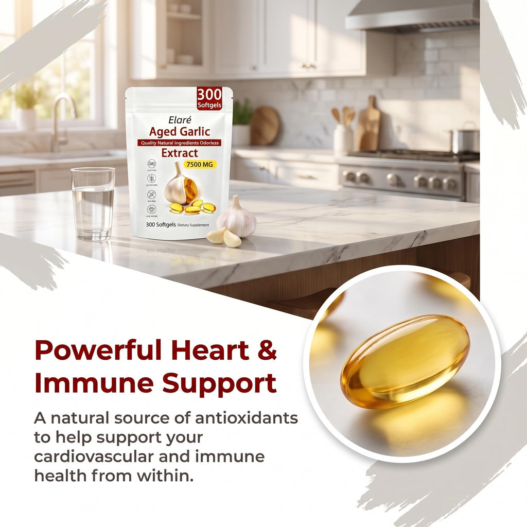 Elare Aged Garlic Extract Capsules | Heart & Immune Support

