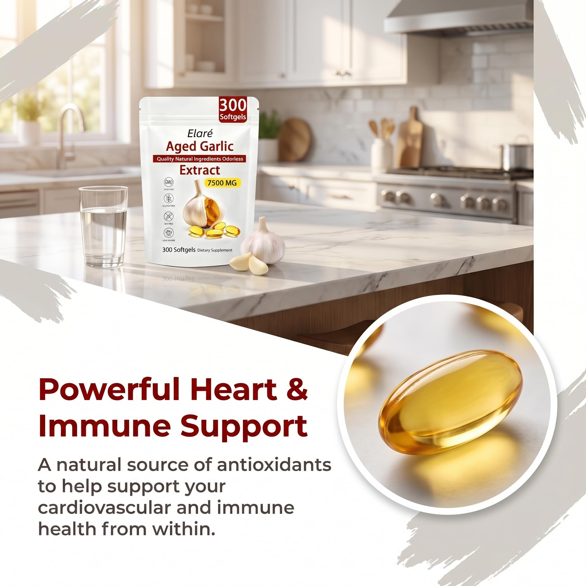 Elare Aged Garlic Extract Capsules | Heart & Immune Support

