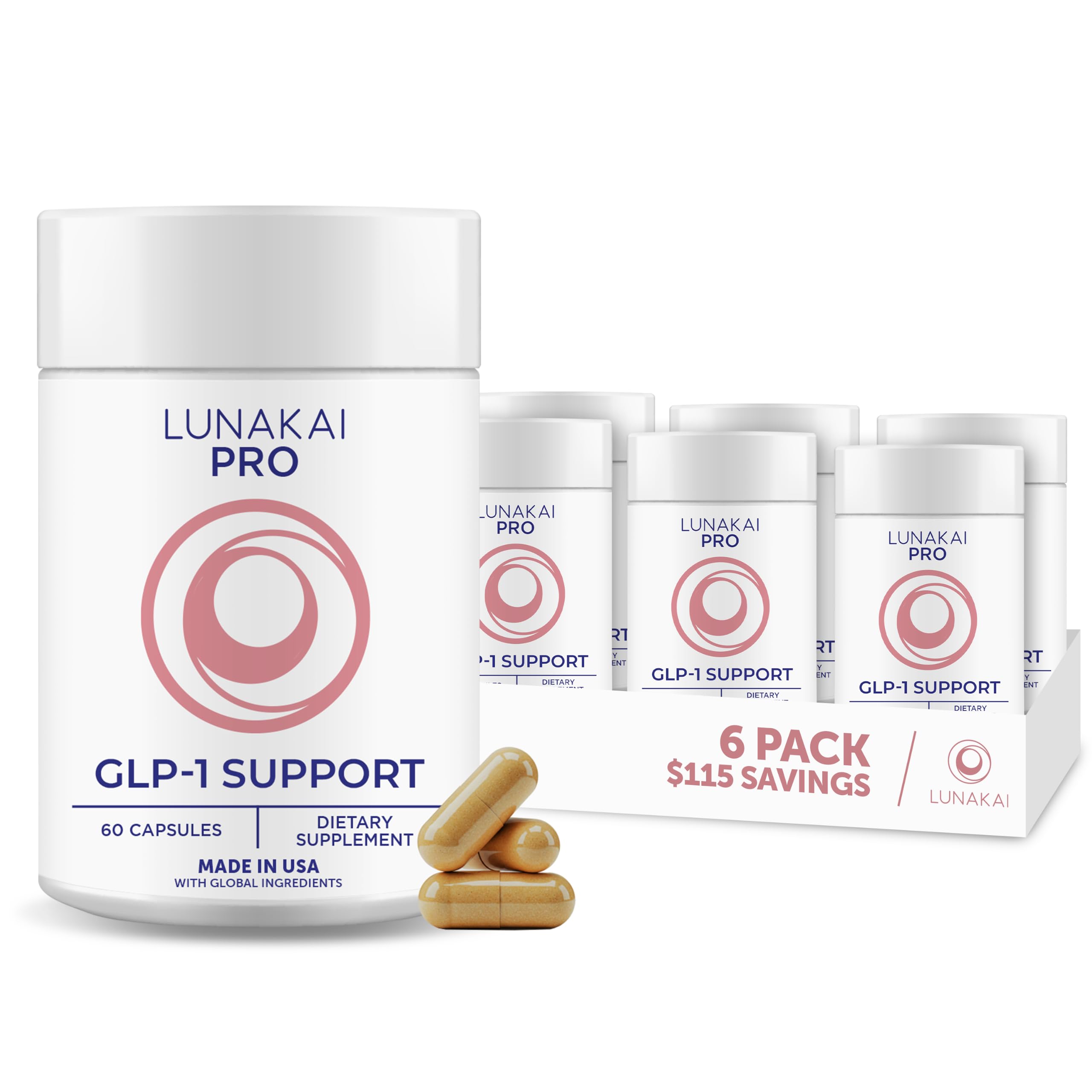 Lunakai GLP-1 Supplement with Probiotics & Resveratrol