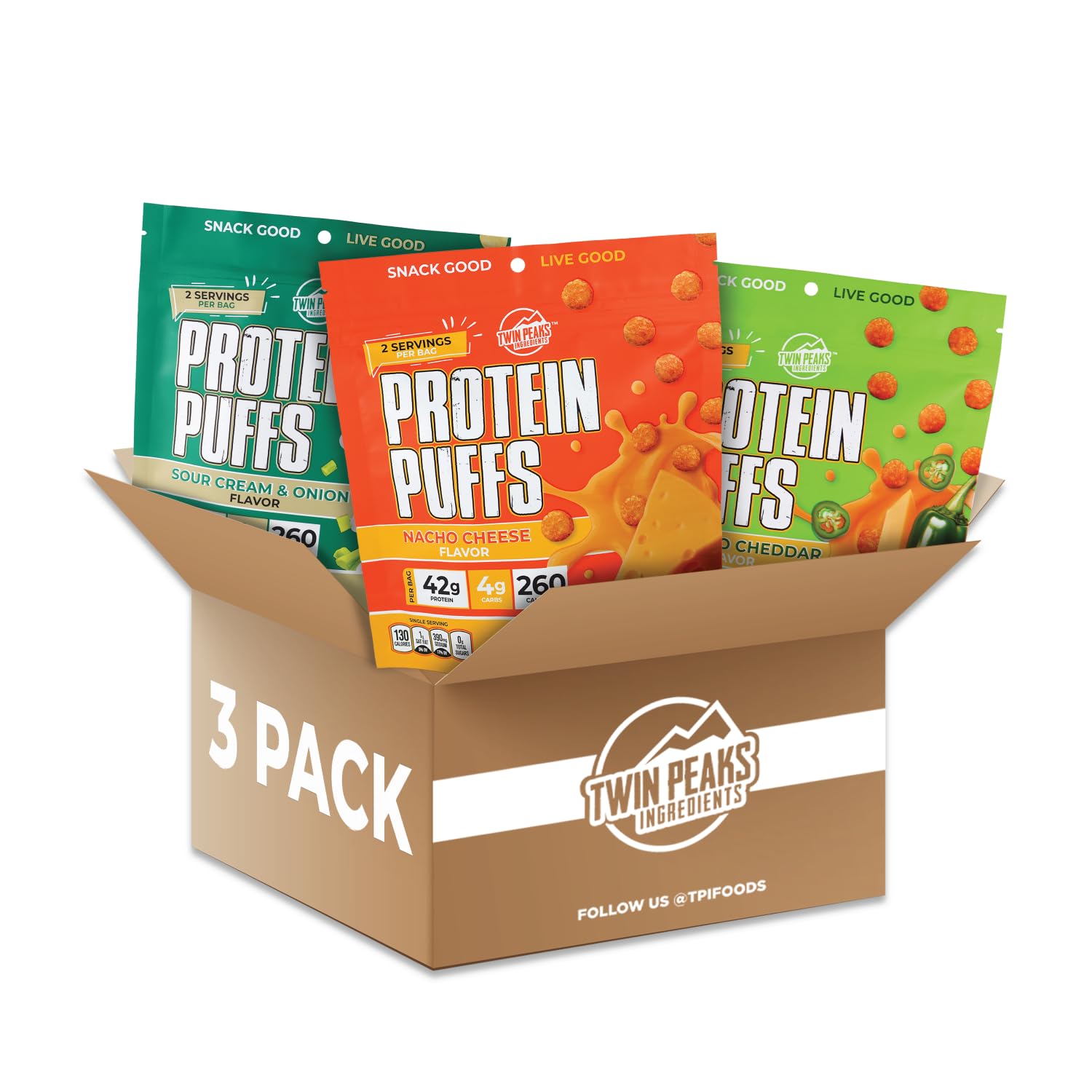 Twin Peaks Protein Puffs – High-Protein Keto Snack
