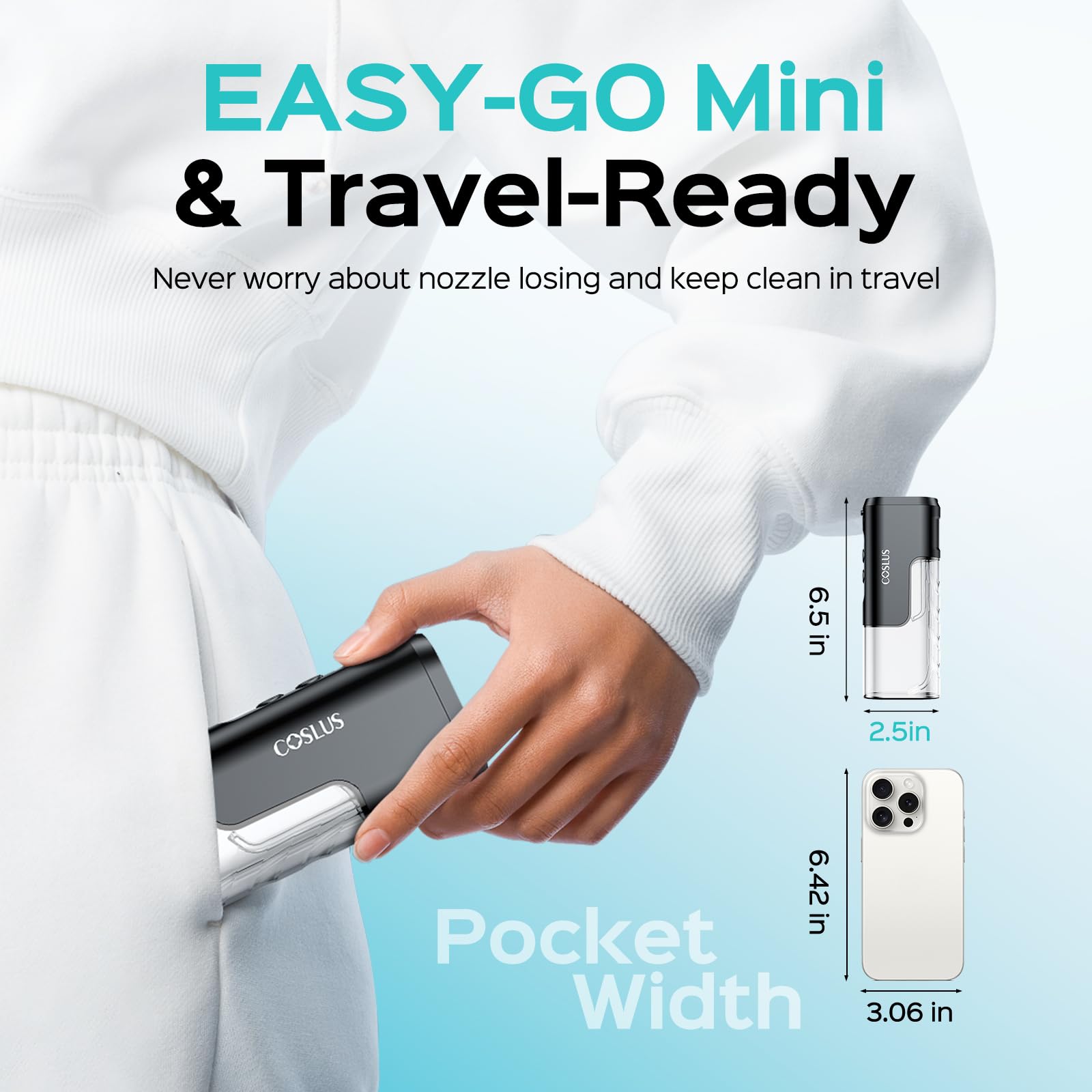 COSLUS Water Flosser T40 Mini - Travel Cordless Irrigator

