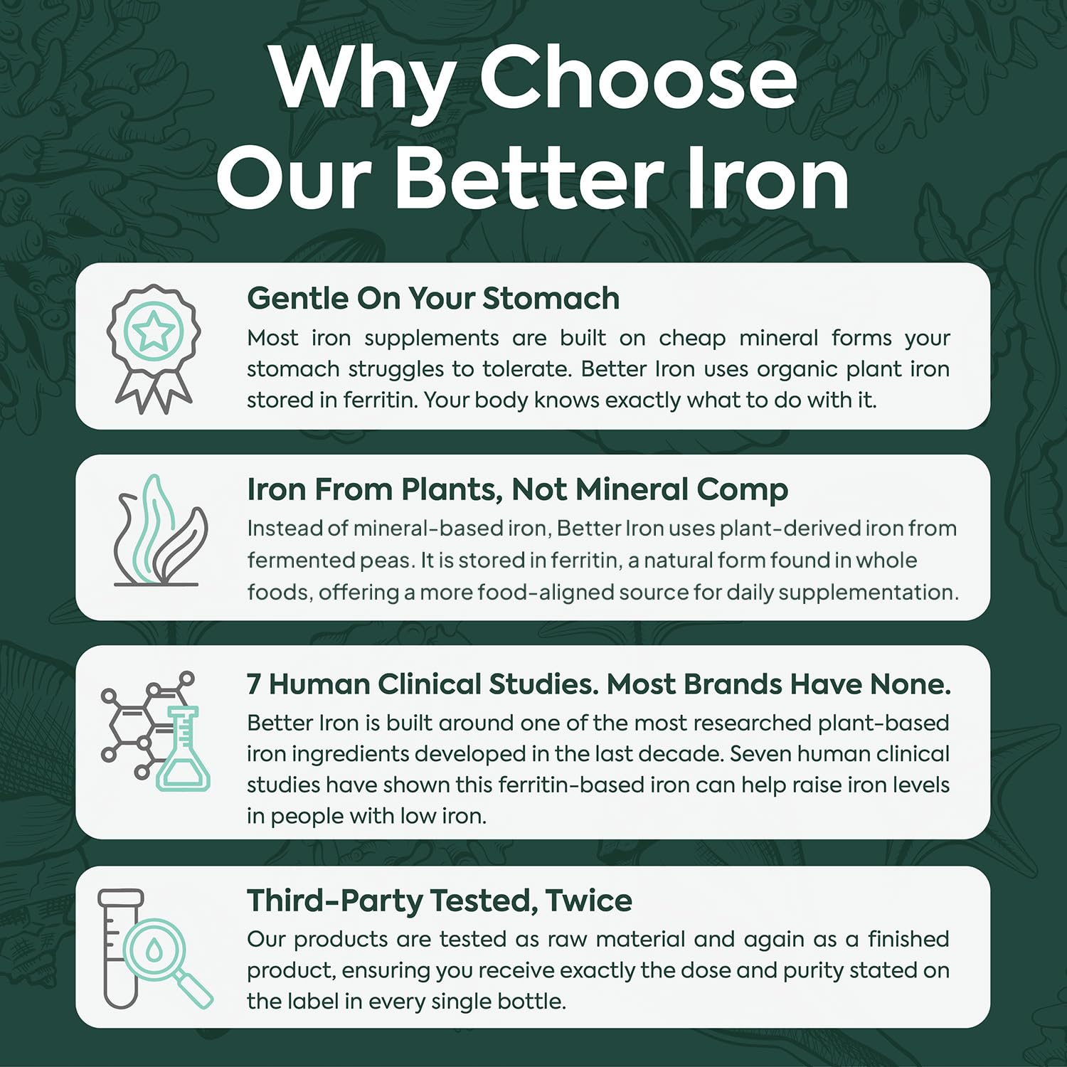 Organics Ocean Iron Supplement with Vitamin C - Plant-Based

