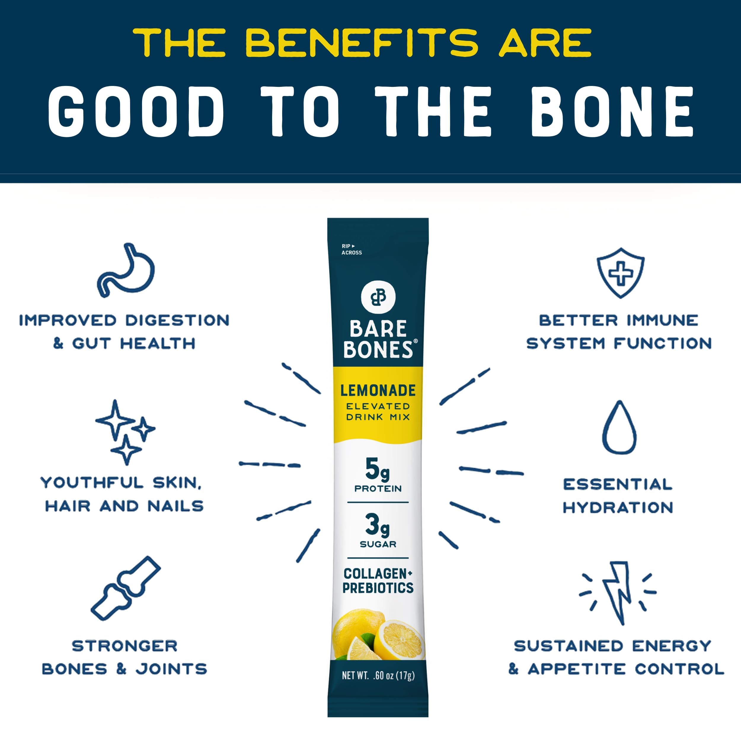 Bare Bones Collagen Drink Mix Sticks Gluten-Free

