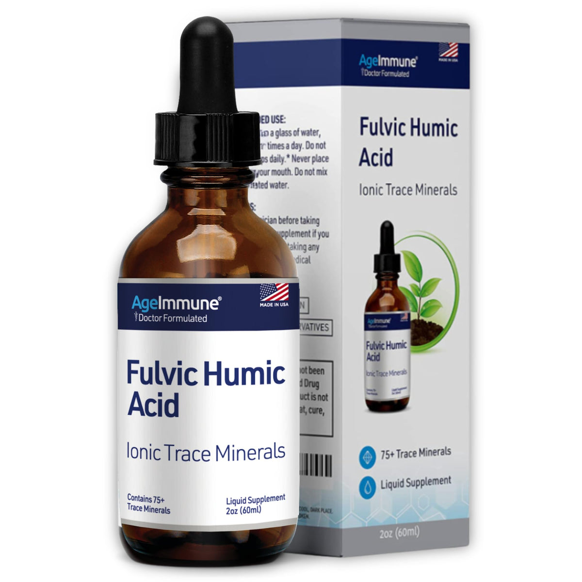 AgeImmune Fulvic Humic Mineral Concentrate Ionic Minerals