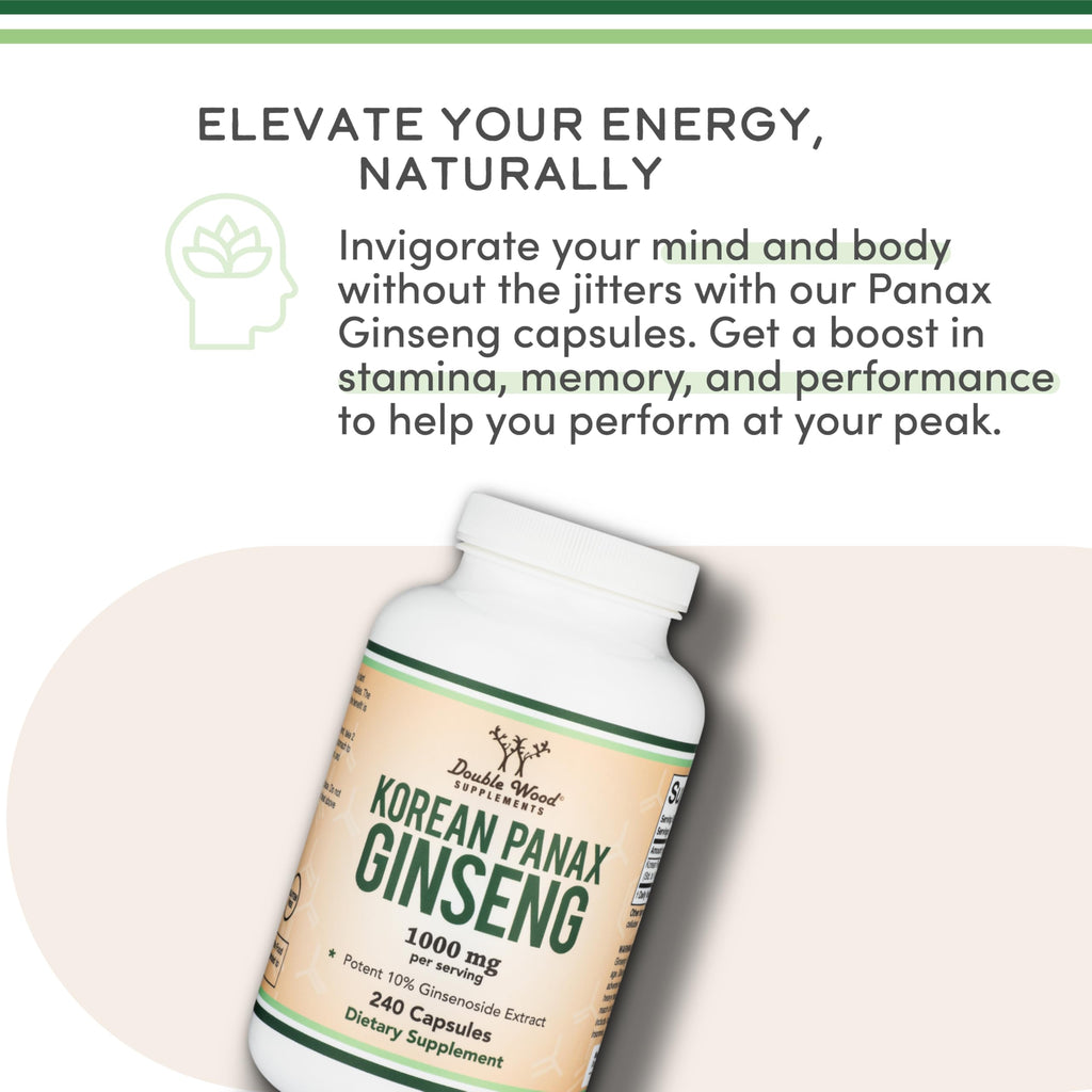 Double Wood Ginseng Capsules Panax Ginseng Supplement

