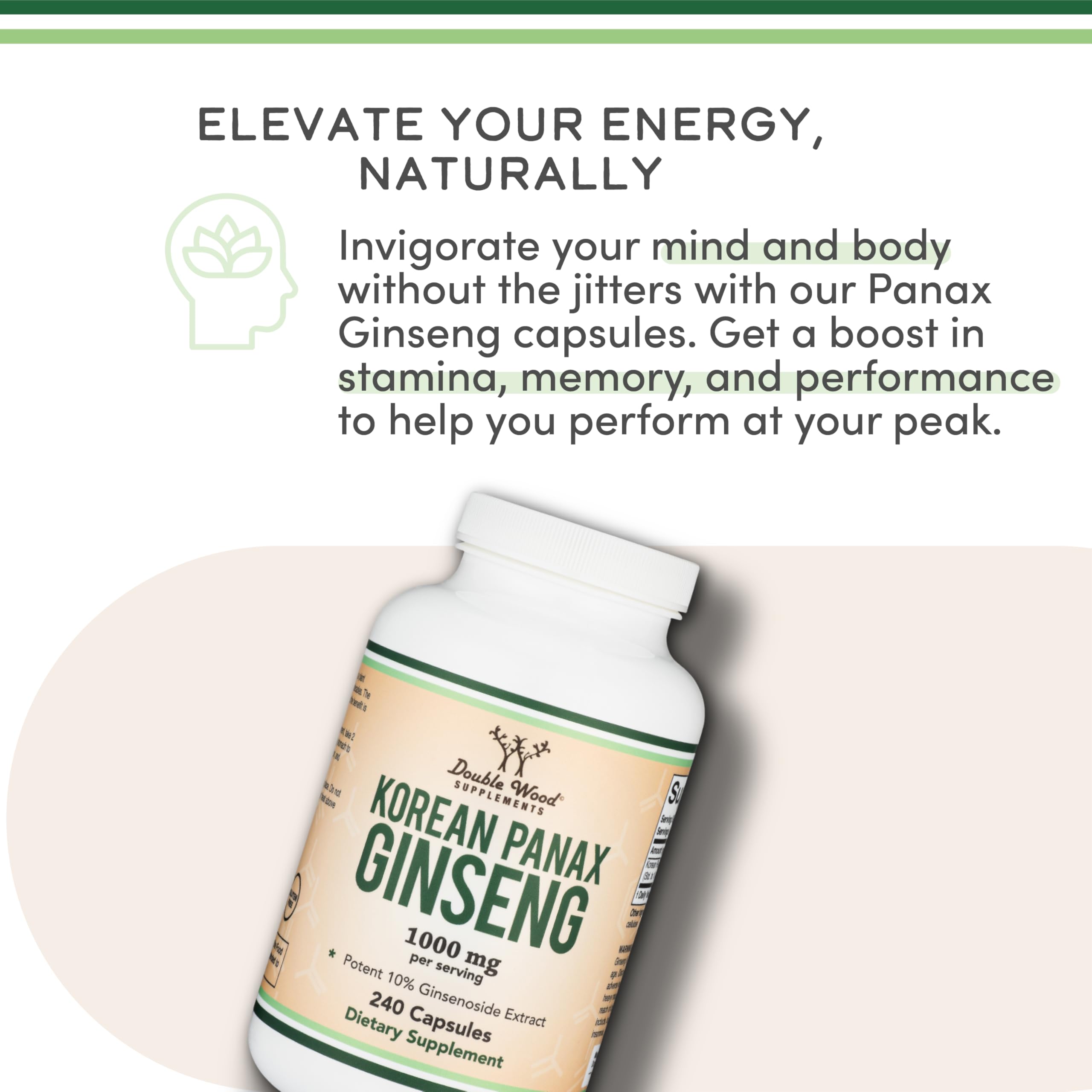 Double Wood Ginseng Capsules Panax Ginseng Supplement

