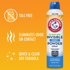 Arm & Hammer Invisible Foot Powder Spray - Talc-Free Odor

