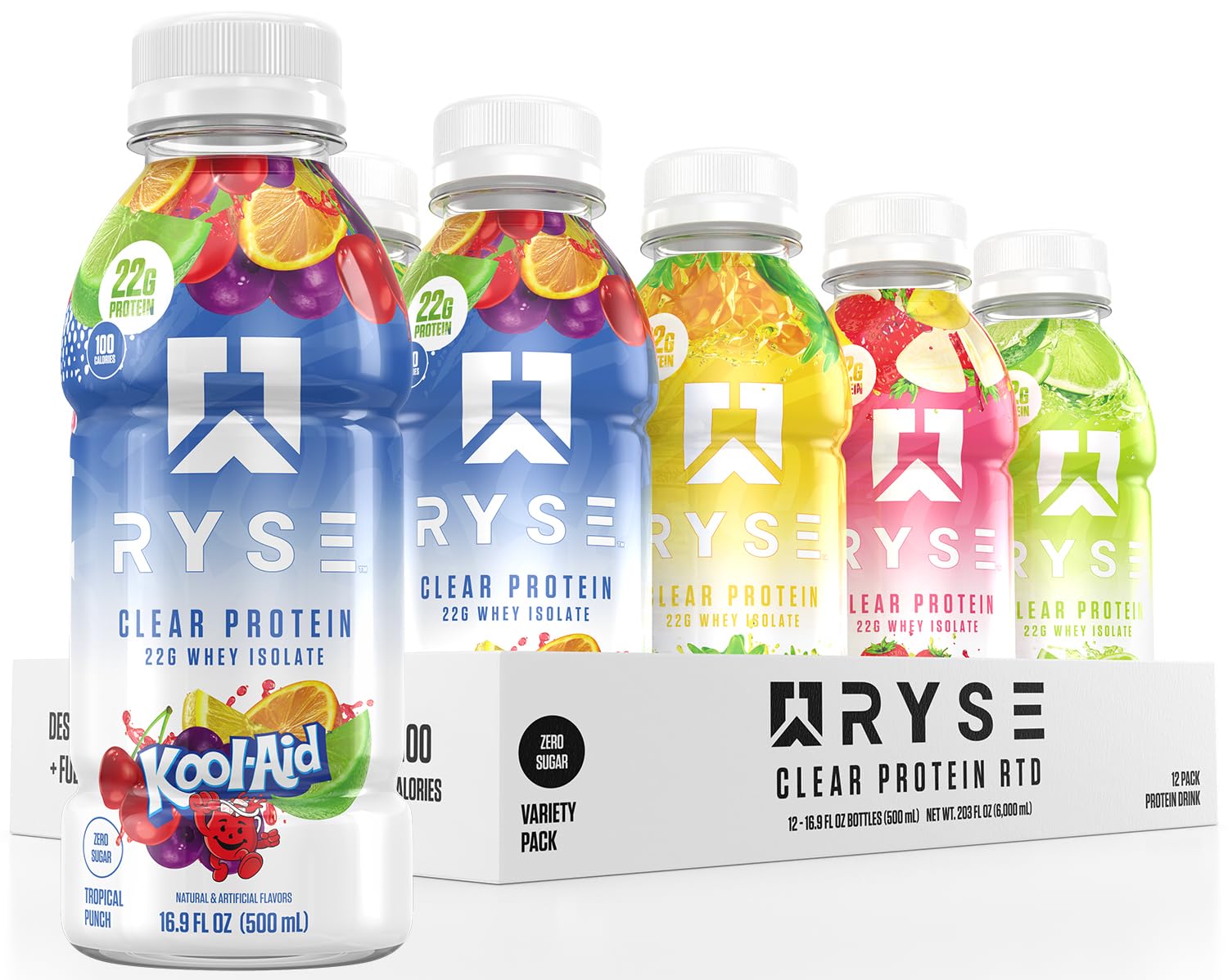 RYSE Clear Protein Drink - 22g Whey Isolate, Sugar-Free