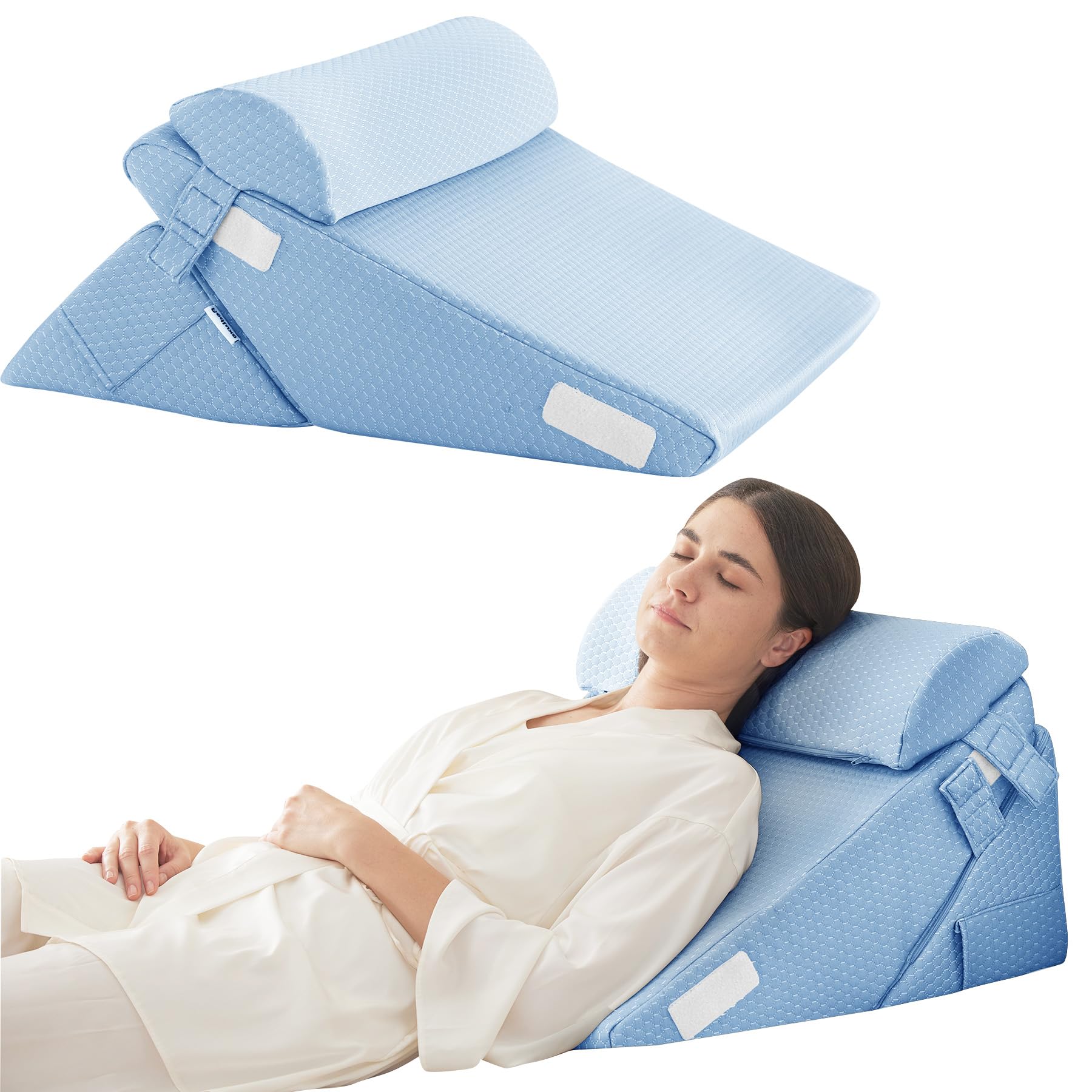 Bedluxe Wedge Pillow Set - Adjustable Orthopedic Bed Wedges