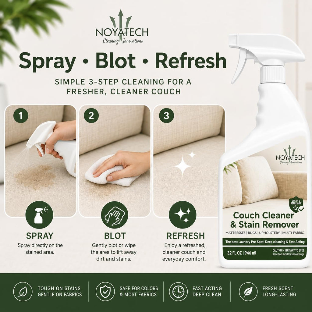 NOYATECH Couch Cleaner and Stain Remover Spray - Non-Toxic

