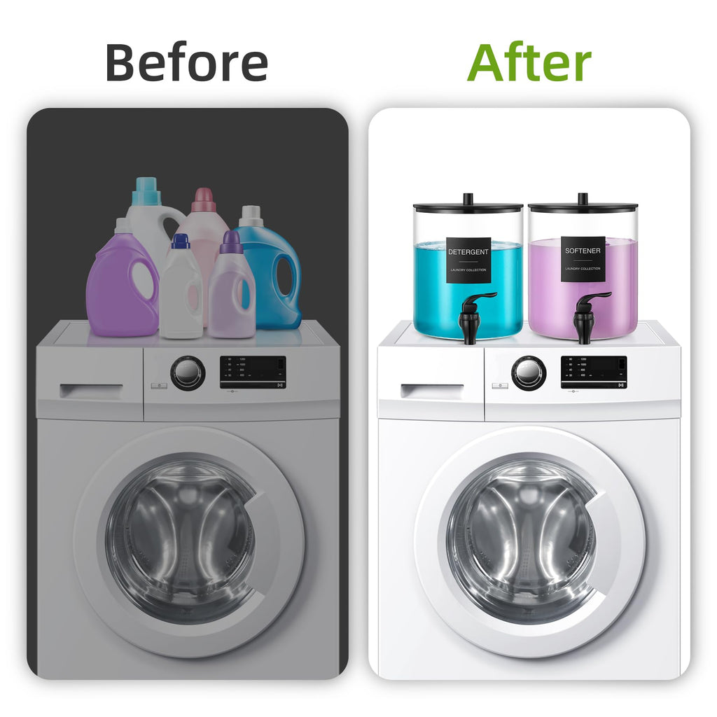 TIPGO Glass Laundry Detergent Dispenser for Laundry Room

