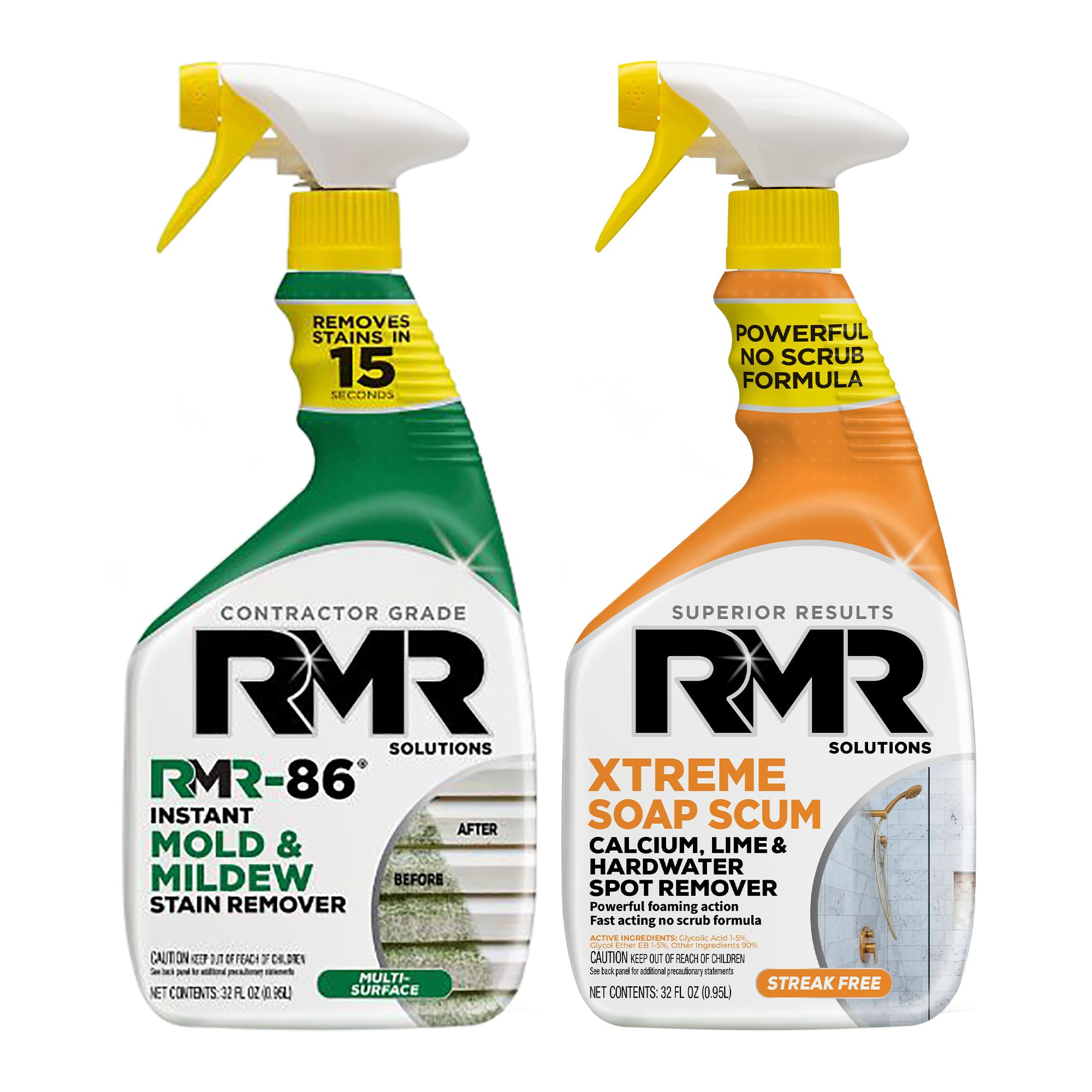 RMR Mold & Mildew Stain Remover + Xtreme Soap Scum Remover - Indoor/Outdoor Cleaning System