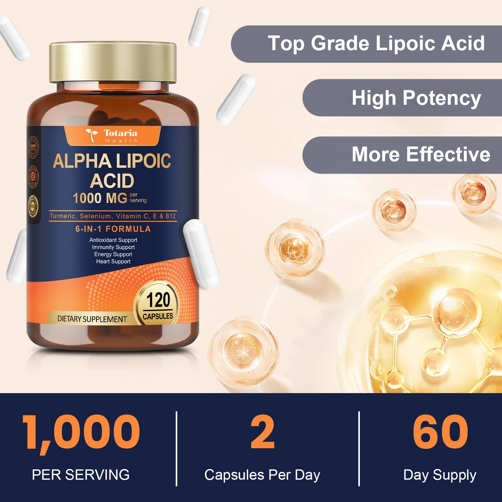 Totaria Alpha Lipoic Acid Supplement - Universal Antioxidant

