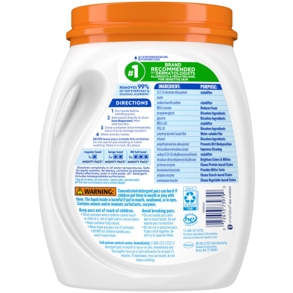 all free clear Mighty Pacs OXI Laundry Detergent Pacs

