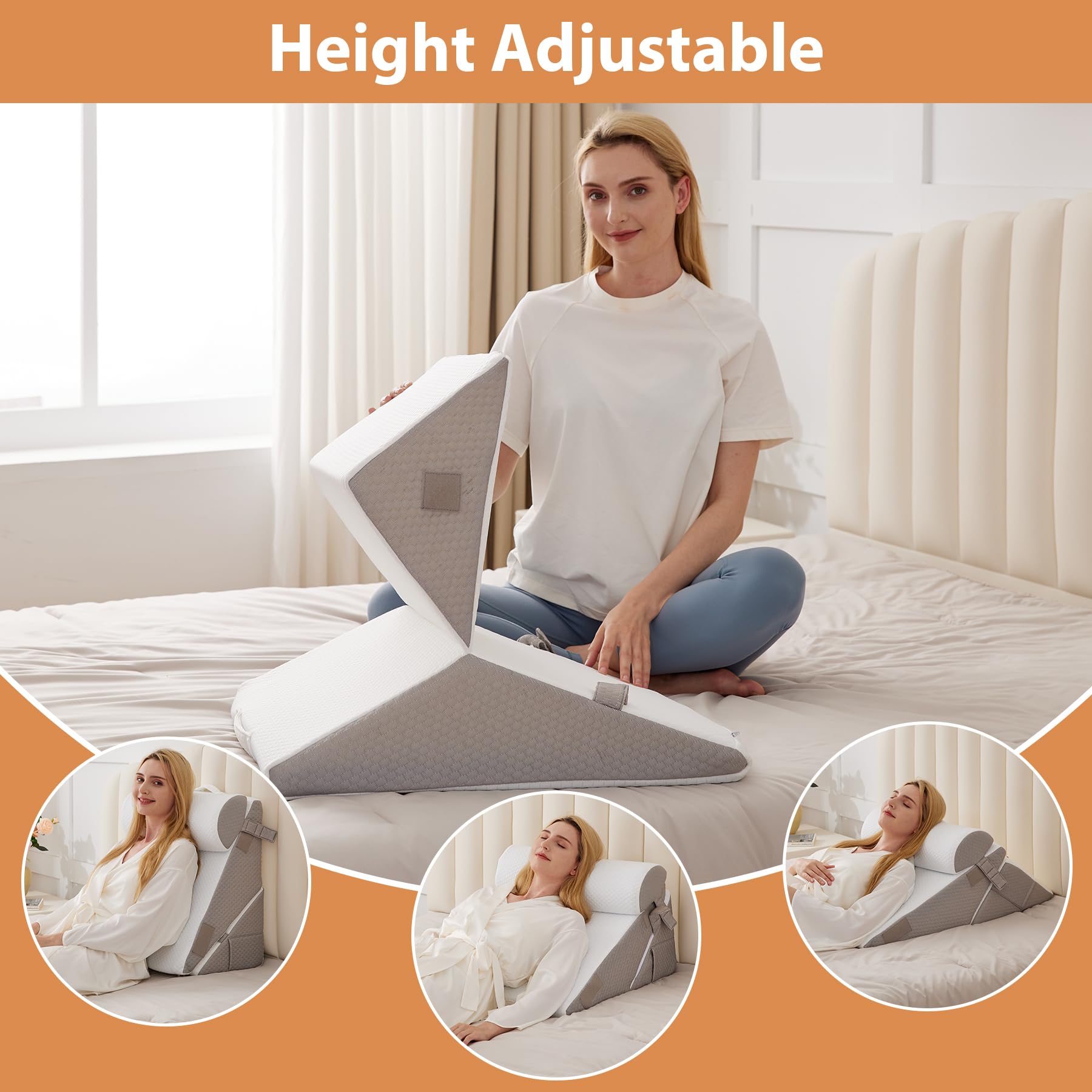 BIEEZZK Wedge Pillow Set for After Surgery & Acid Reflux

