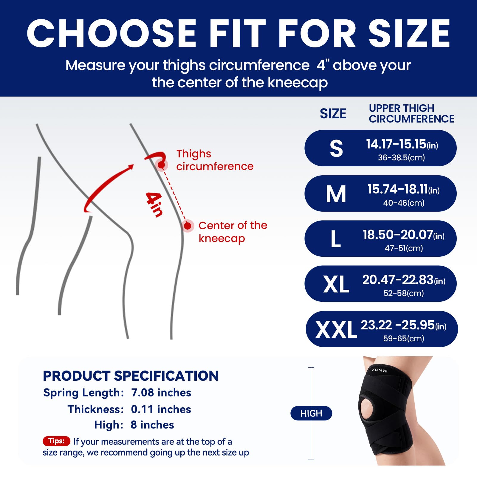 JOMVD Knee Brace with Side Stabilizers for Knee Pain

