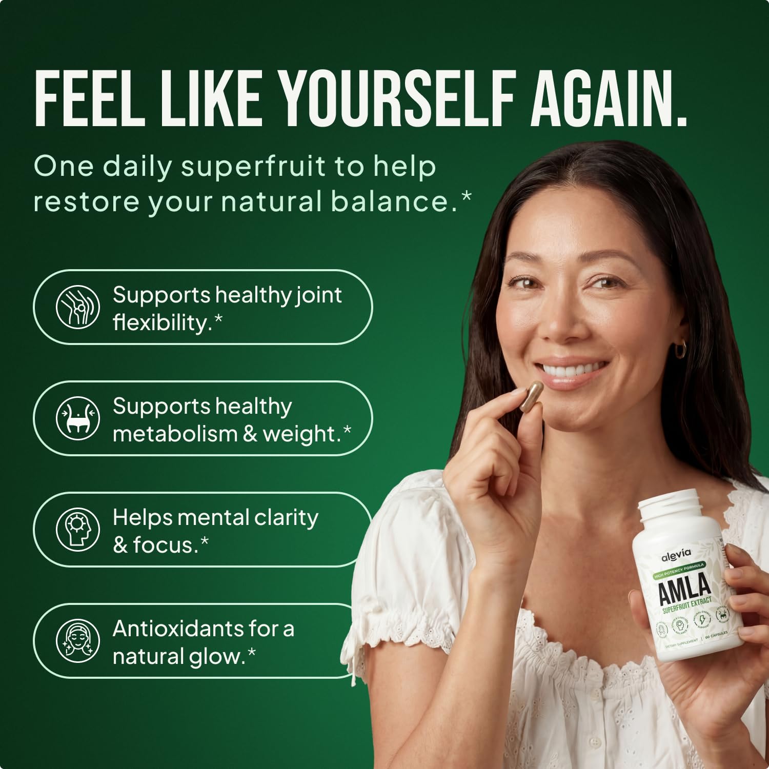 Alevia Organic Amla Capsules 1000mg | Indian Gooseberry

