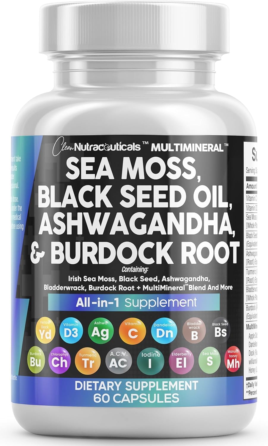 Clean Nutra 15-in-1 Sea Moss & Black Seed Oil

