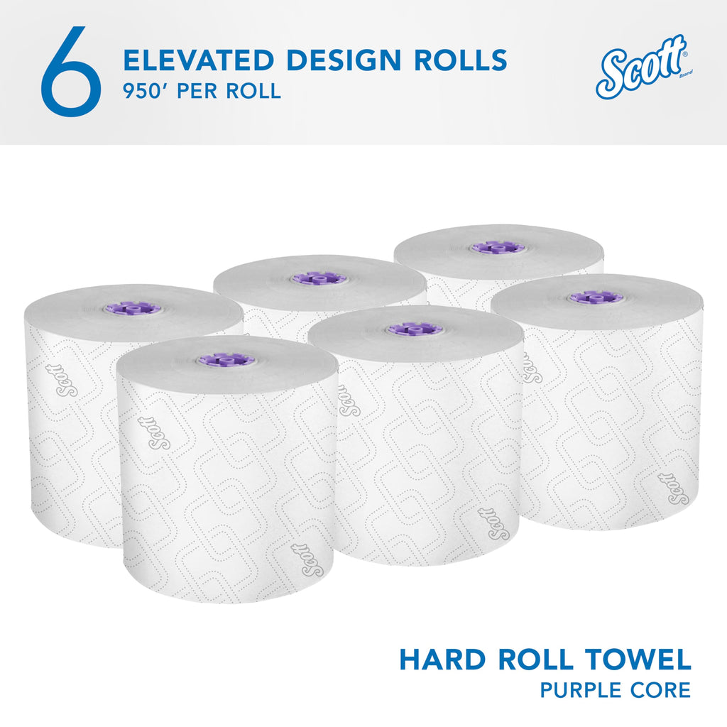 Scott Professional Hard Roll Towels - White | Purple Core Compatible

