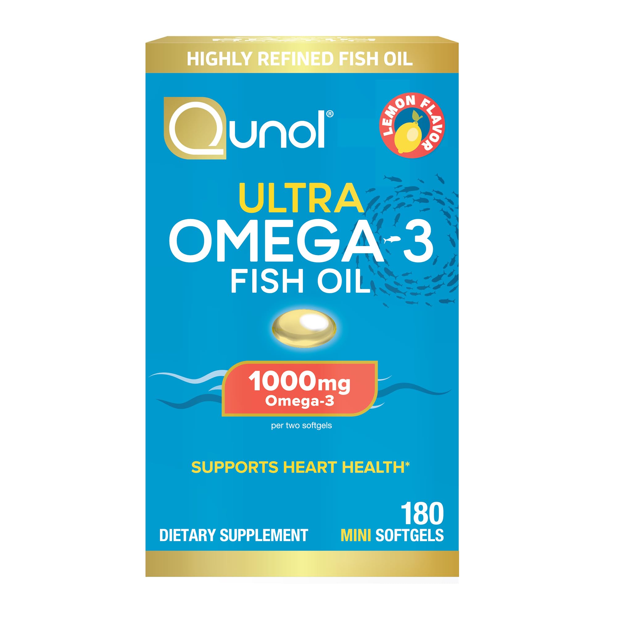 Qunol Fish Oil Omega-3 Softgels for Heart Health

