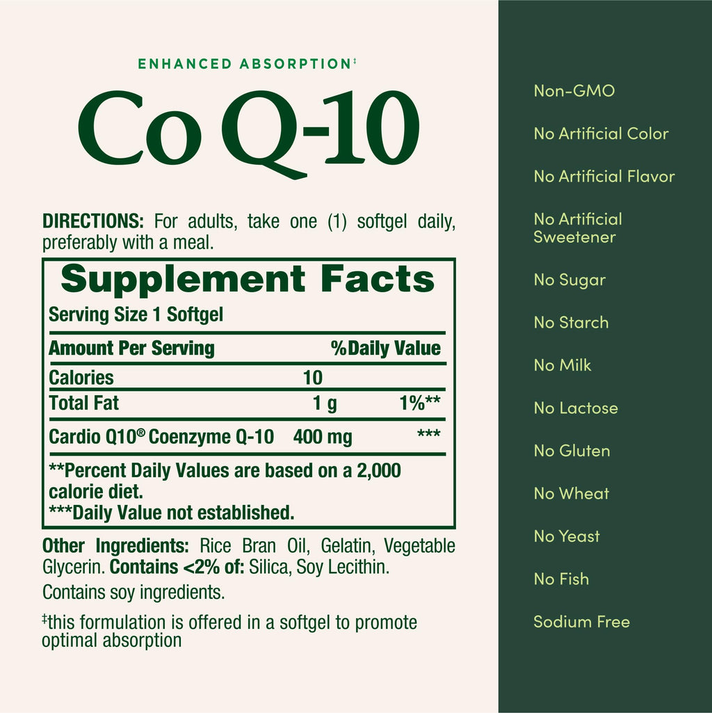 CoQ-10 400 mg Softgels - Nature's Bounty

