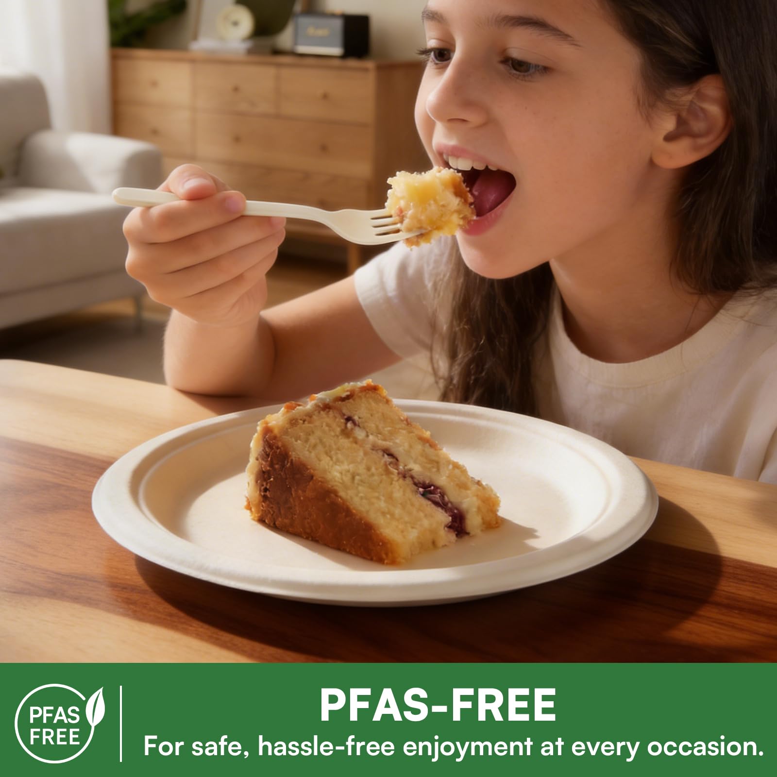 Compostable Sugarcane Paper Plates Heavy-Duty

