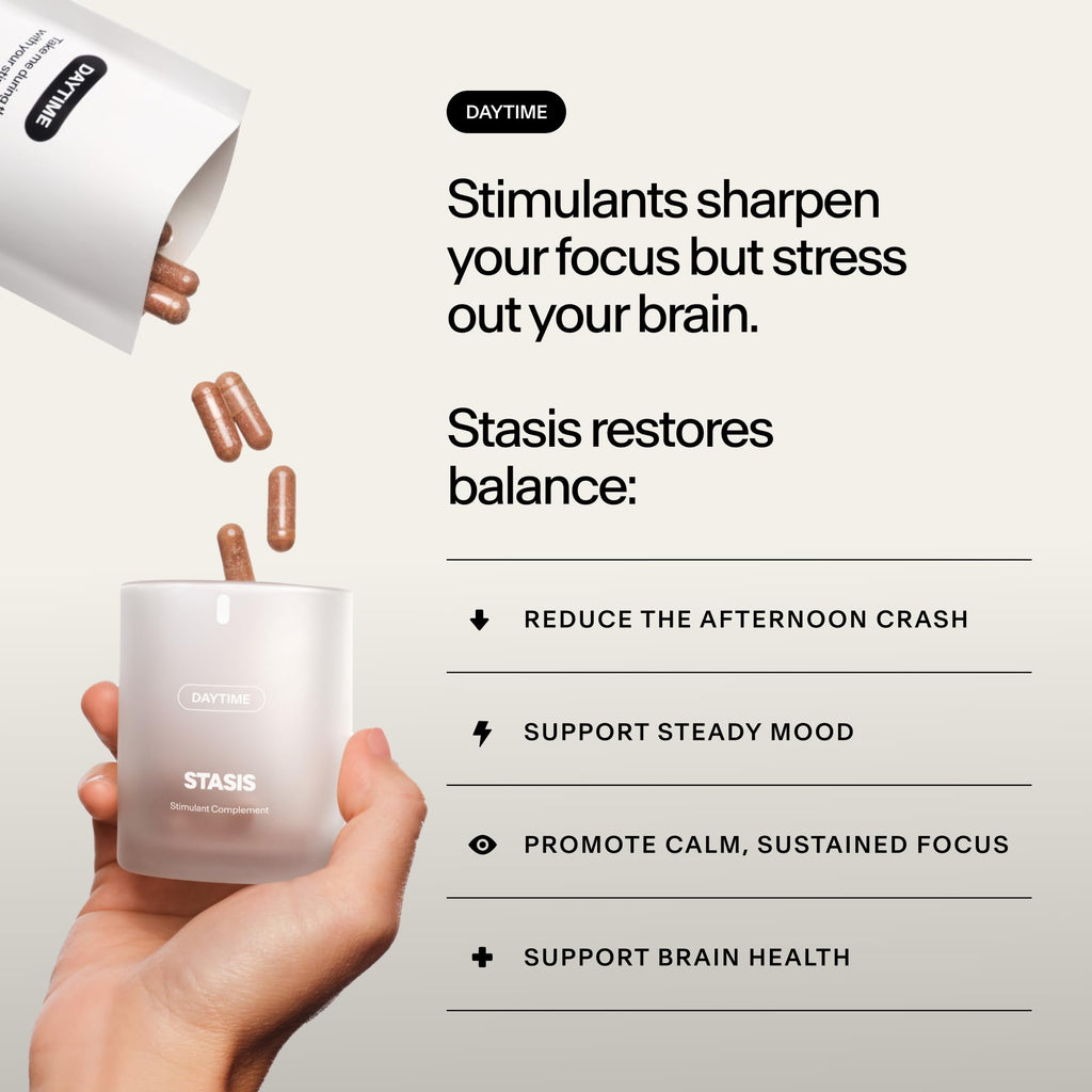 STASIS Daytime Stimulant Support with Ashwagandha L-Theanine

