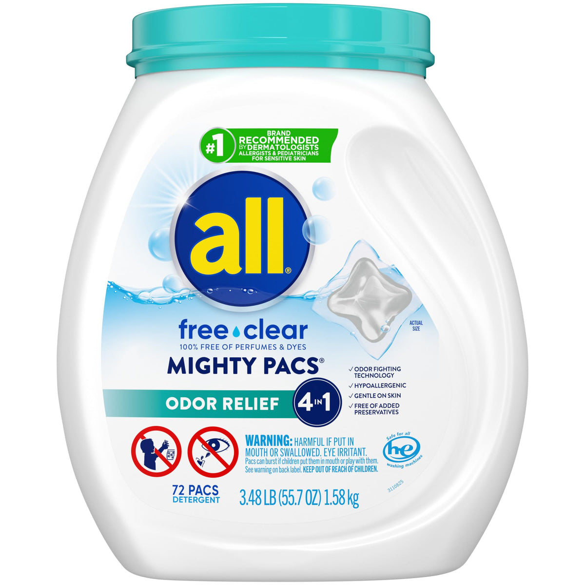 All Free Clear Odor Relief Laundry Detergent Pods