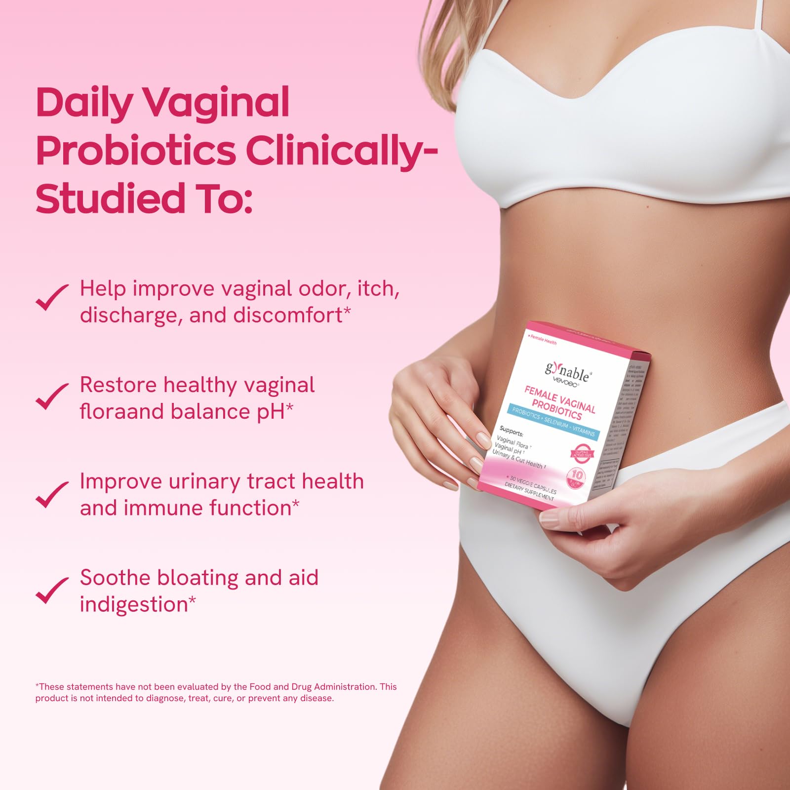Gynable Vaginal Probiotics for Women - pH Balance

