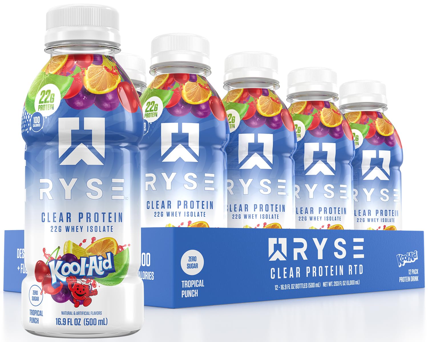 RYSE Clear Protein Drink - 22g Whey Isolate, Sugar-Free