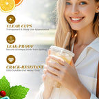 Ginkgo Clear Plastic Cups with Lids & Straws – Leak-Proof

