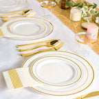 FOCUSLINE Decorative Rim Plastic Plates | Disposable Plates

