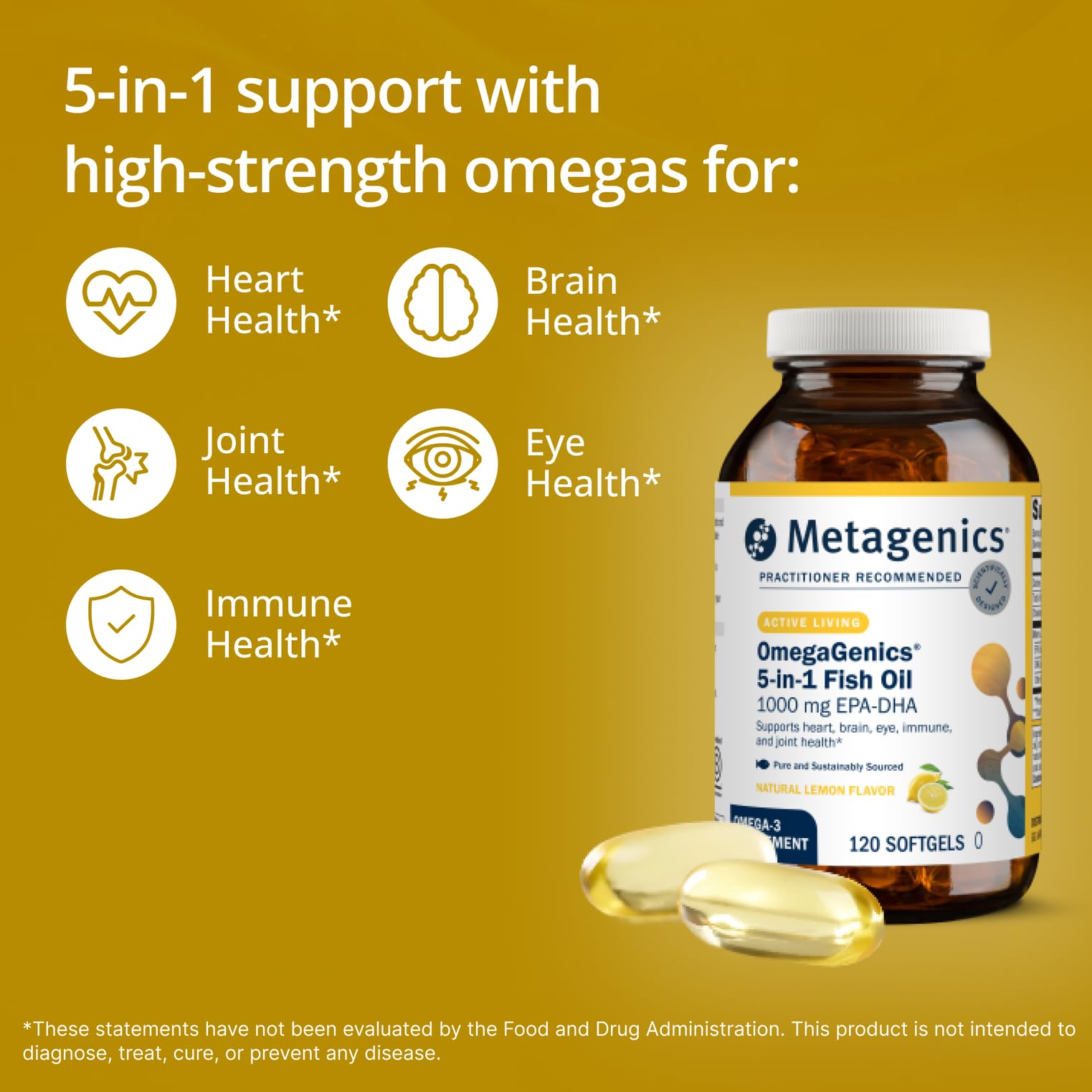 Metagenics OmegaGenics Omega-3 Fish Oil 1000 mg EPA DHA

