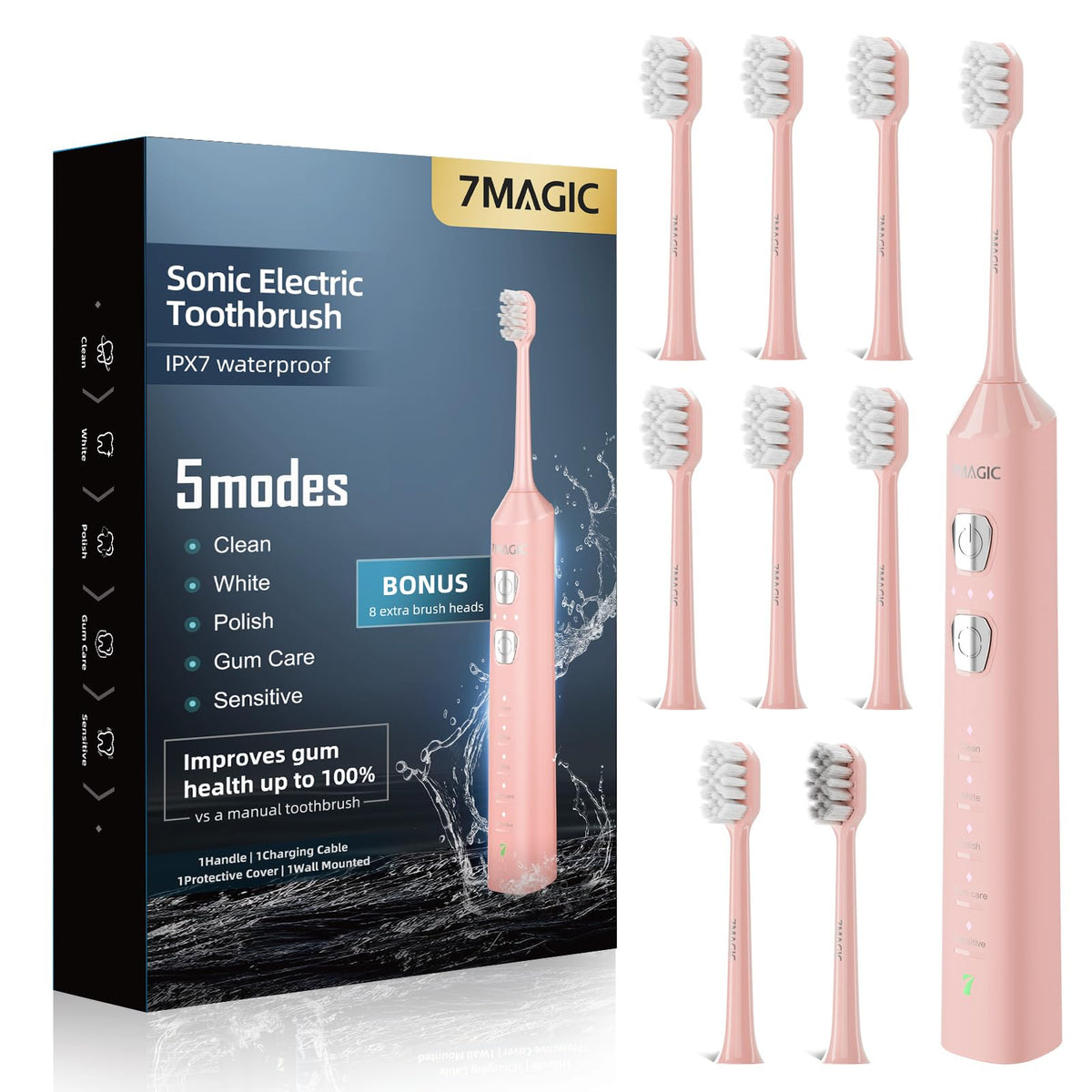 7MAGIC Sonic Electric Toothbrush - 5 Modes for All Ages