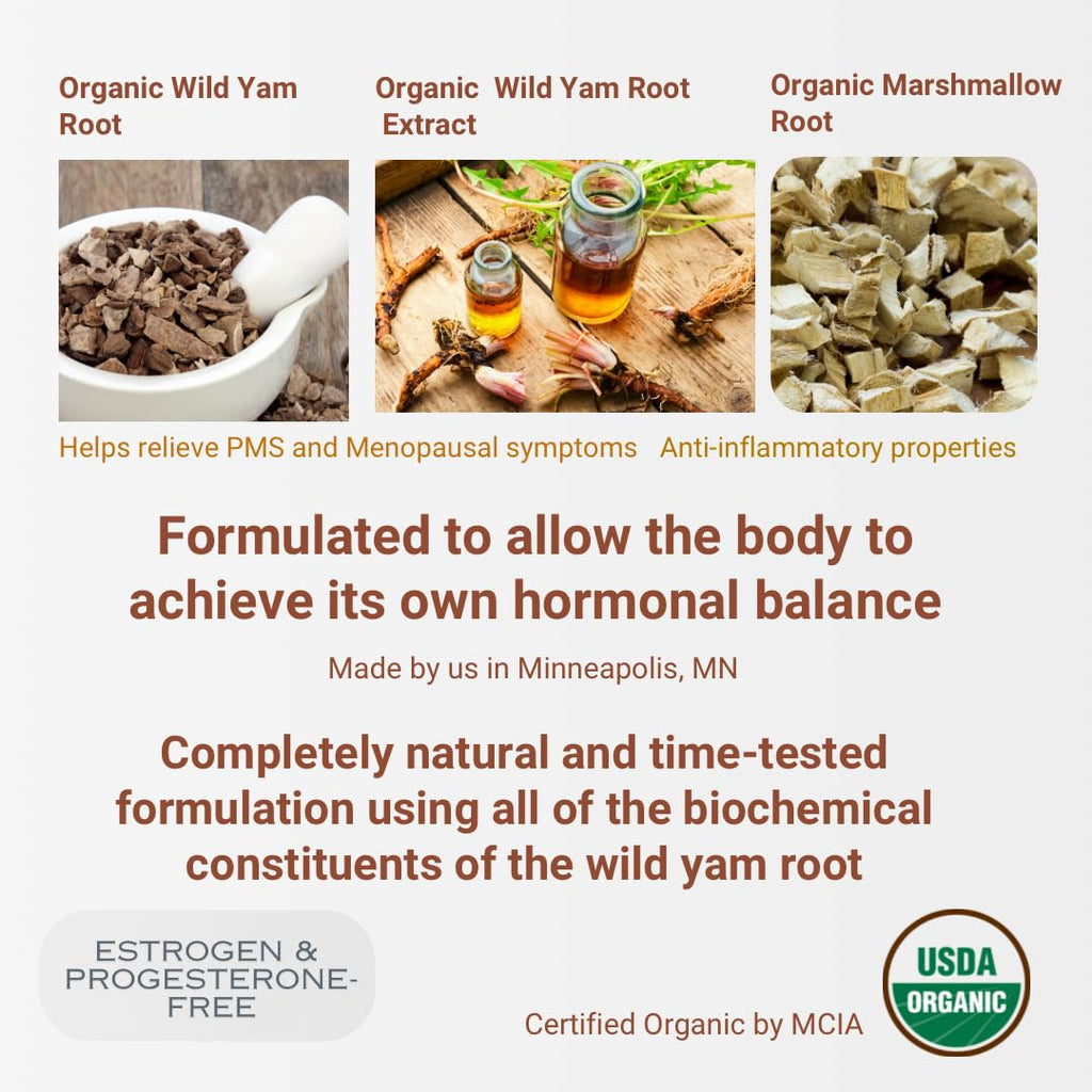 Wild Yam Root Cream by Indian Meadow – Organic PMS Relief

