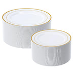FOCUSLINE Decorative Rim Plastic Plates | Disposable Plates


