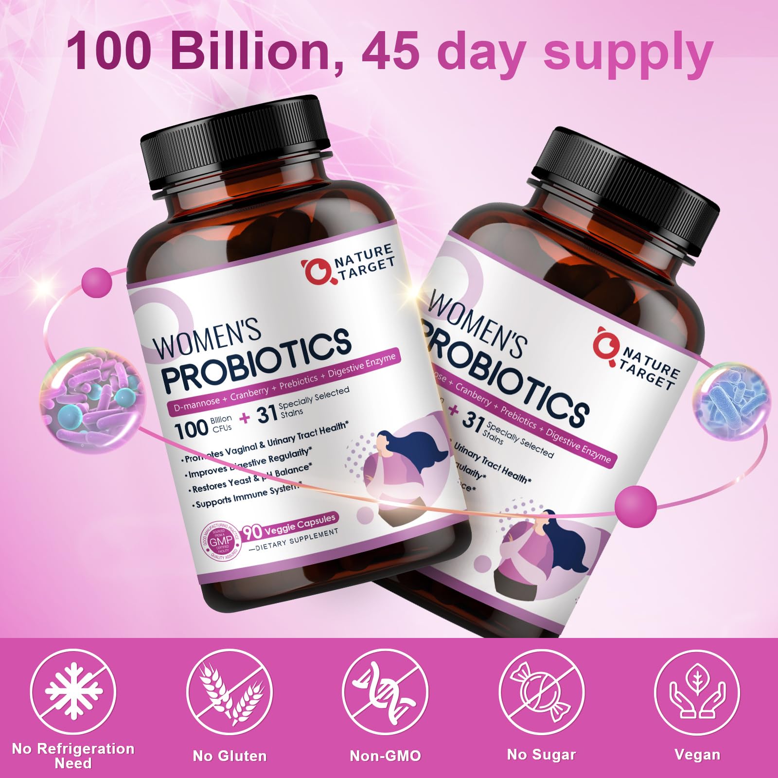 Nature Target Probiotics for Women - Digestive Health


