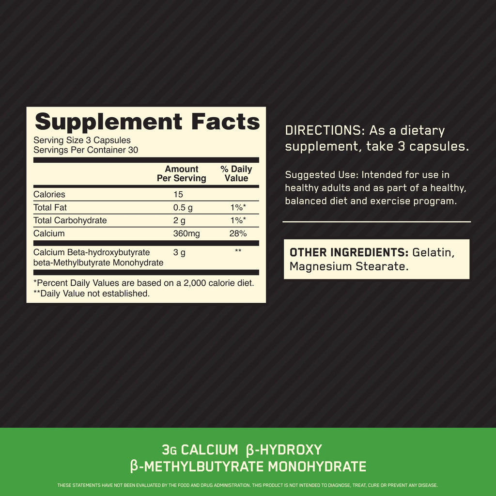 Optimum Nutrition HMB Calcium Beta-HMB Monohydrate


