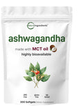 Micro Ingredients Ashwagandha Supplement with Black Pepper and Coconut MCT Oil Non-GMO