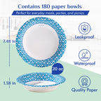 MUCHII Disposable Paper Bowls Bulk - Soak-Proof & Printed

