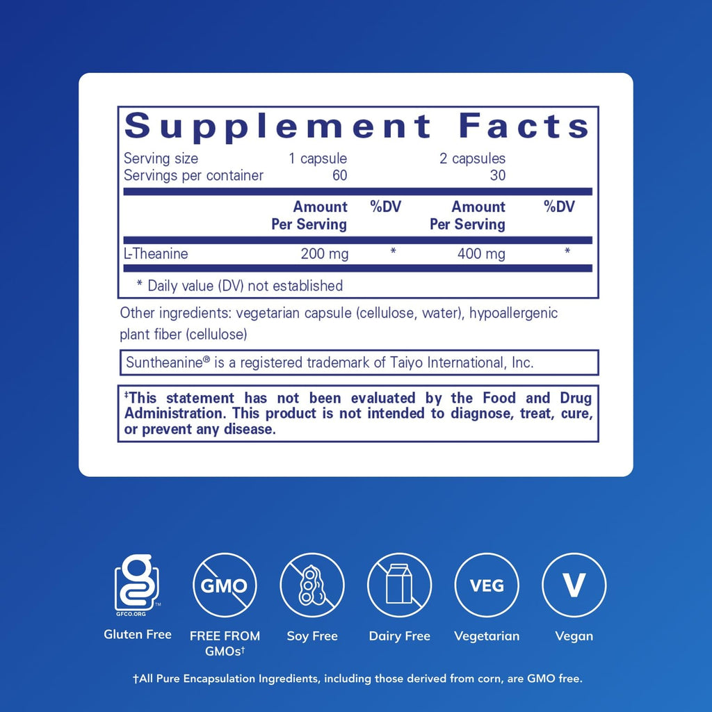Pure Encapsulations L-Theanine Supplement for Relaxation

