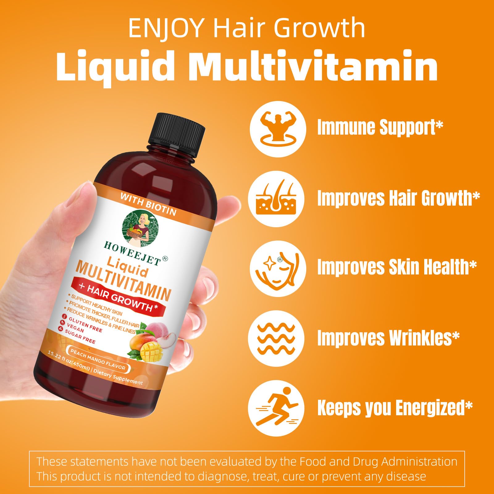 Liquid Multivitamin for Hair Growth & Skin Support


