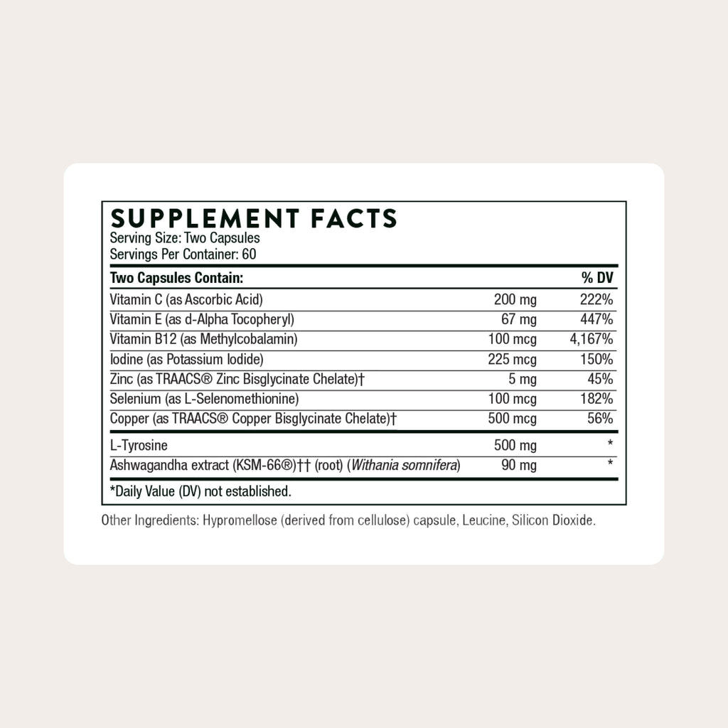 Thorne Thyroid Health Complex Supplement | Hormone Support


