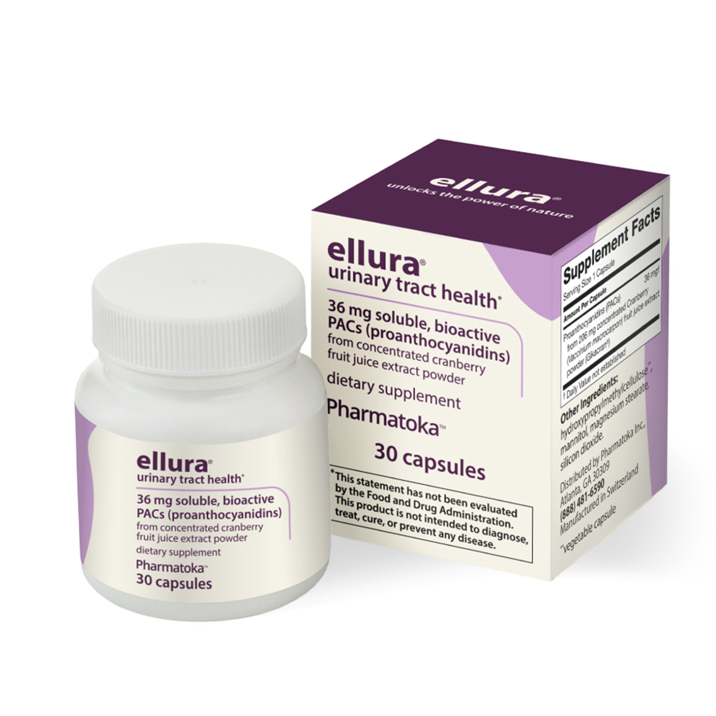 ellura 36 mg PAC Cranberry Urinary Tract Capsule

