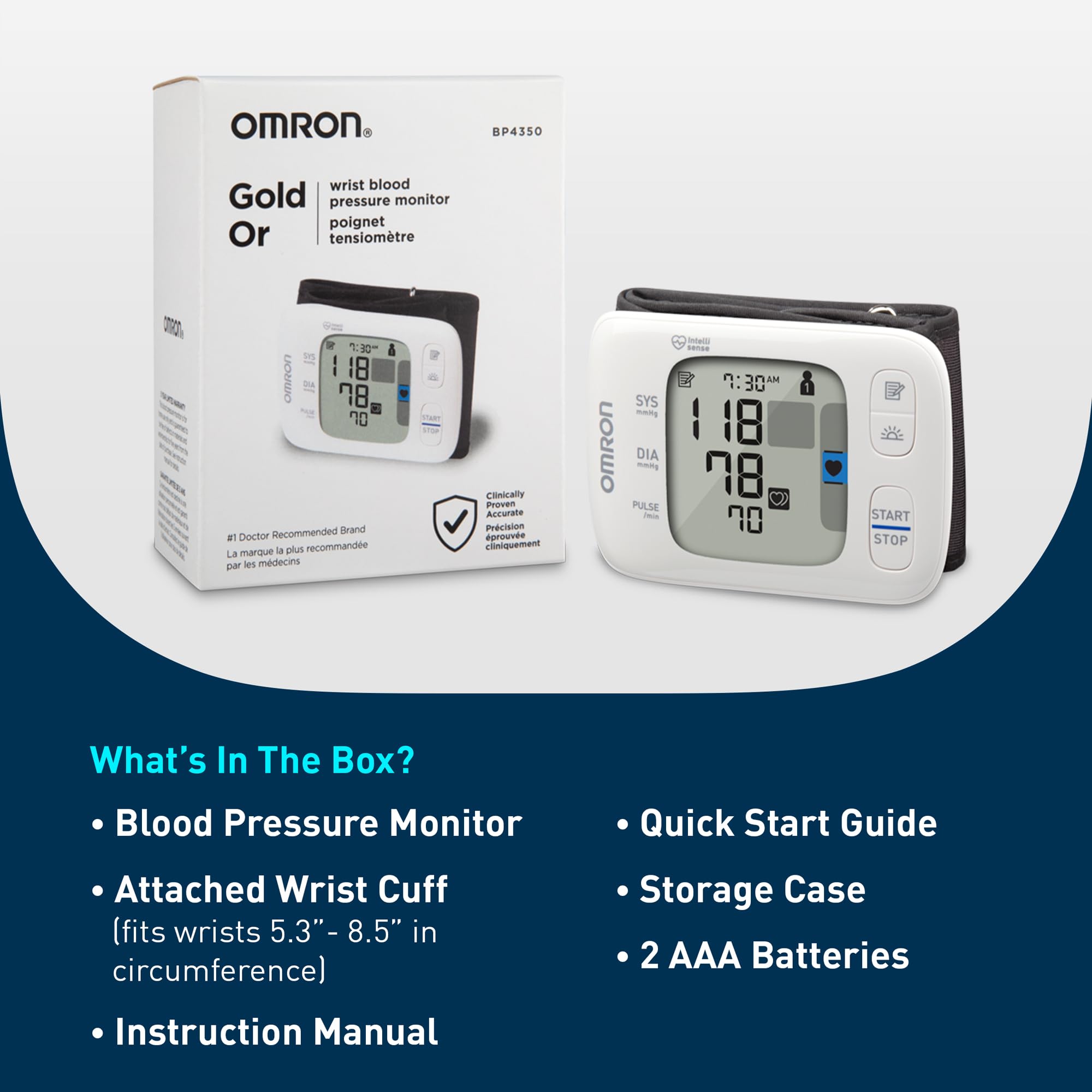 OMRON Wireless Wrist Blood Pressure Monitor with Connect App

