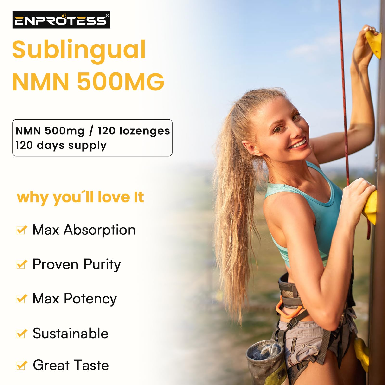 Enprotess Sublingual NMN 500mg Supplement | NAD Support

