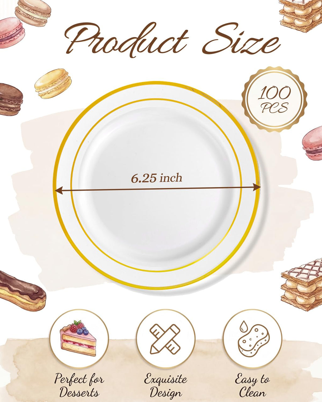 bUCLA Disposable Plates Premium Party Tableware

