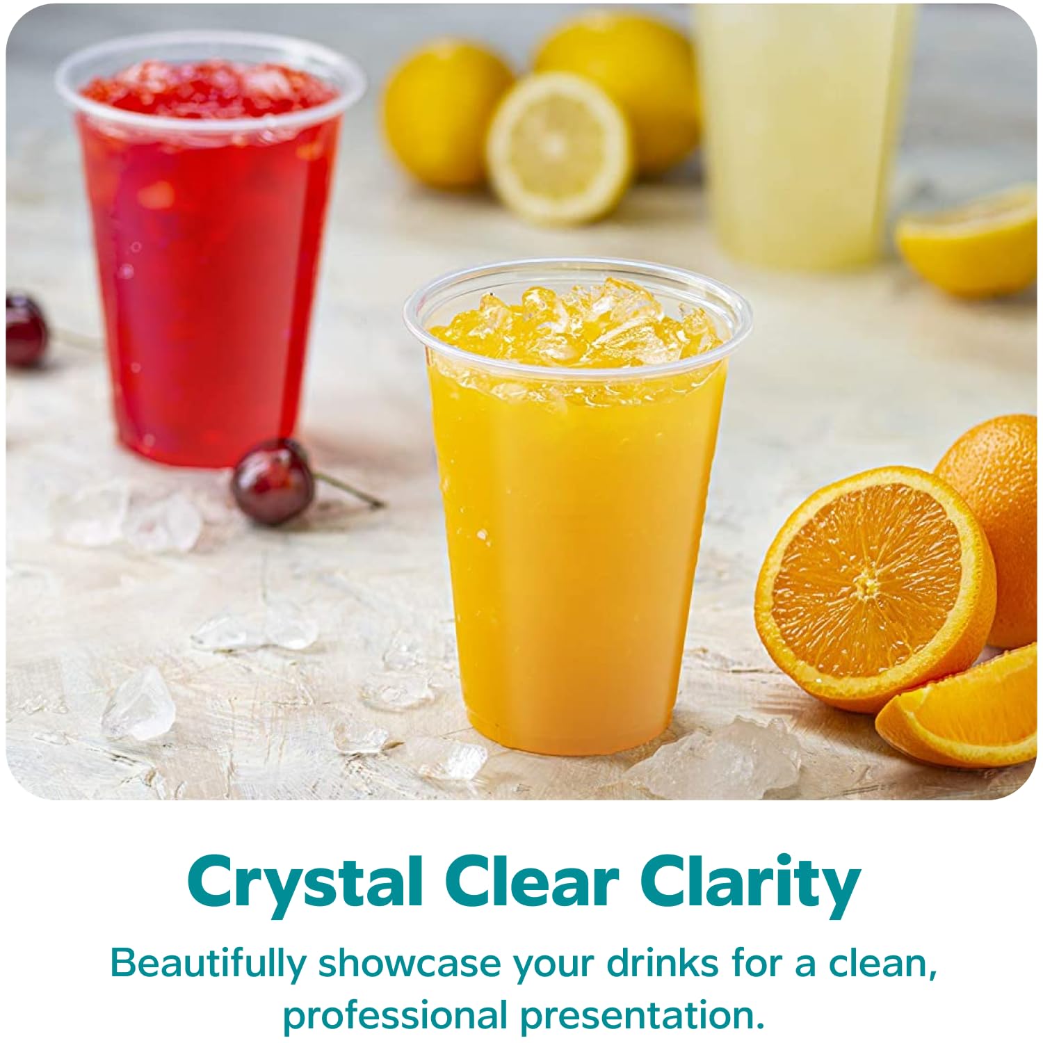 GUSTO Plastic Cups – Disposable for Cold Beverages

