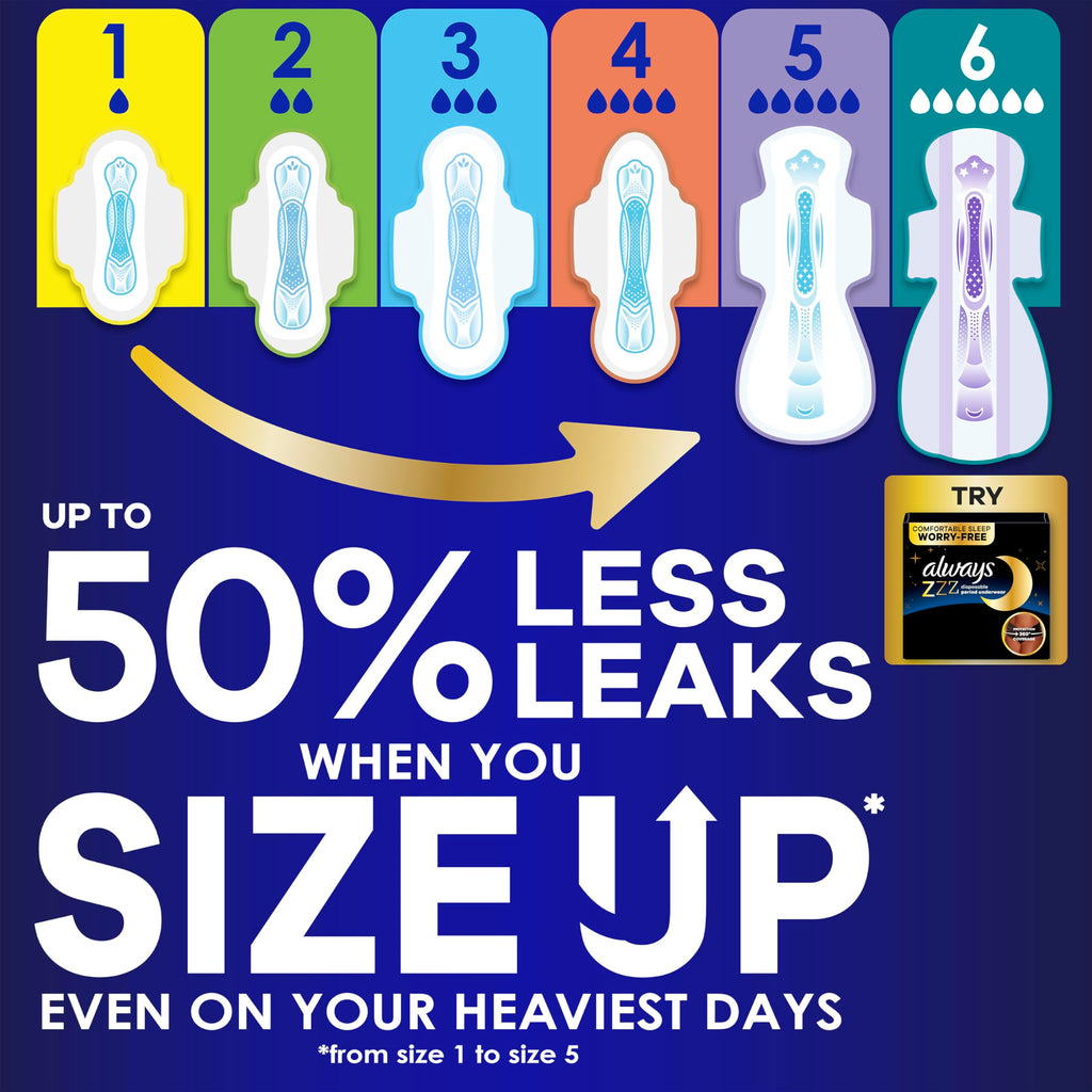 Always Maxi Overnight Pads with Wings Extra Heavy Unscented

